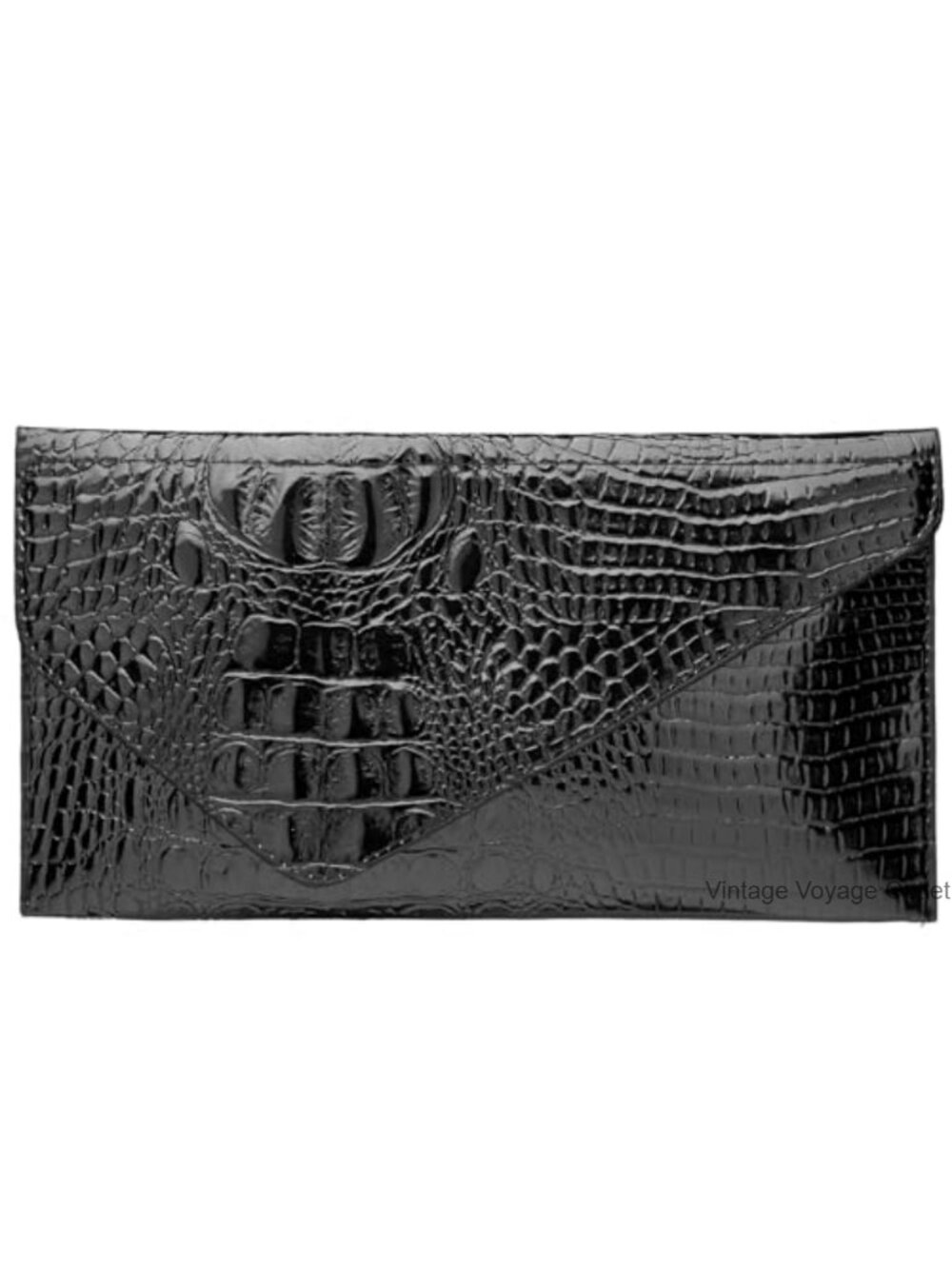 Croc-Embossed Faux Leather Clutch Evening Bag Envelope Purse for Prom Wedding